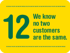 We know no two customers are the same